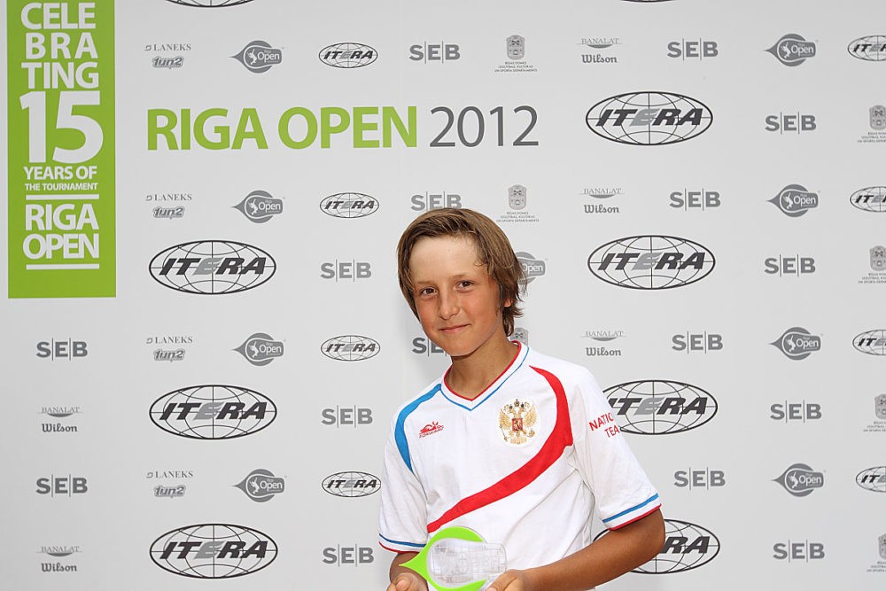 Алексей Захаров на турнире ТЕ категории 3 Riga Open 2012 для игроков до 12 лет, и категории 2 для игроков 14 и 16 лет